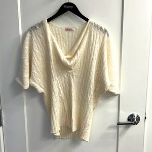 White cowl neck sweater